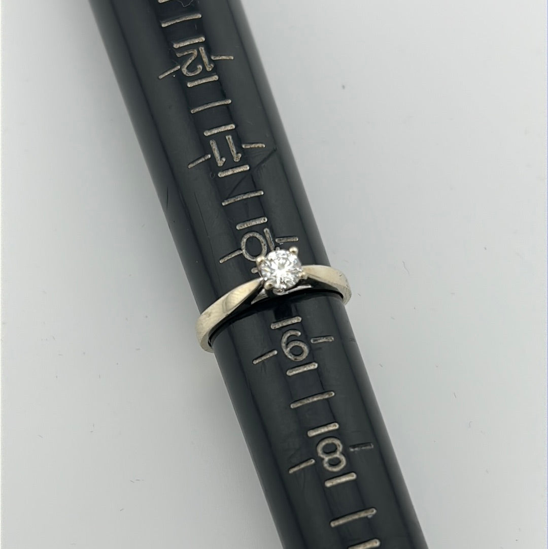 Ladies White Gold Solitaire Engagement Ring