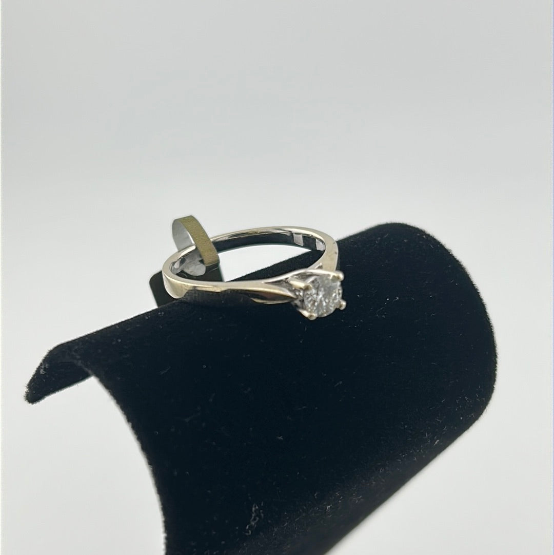 Ladies White Gold Solitaire Engagement Ring