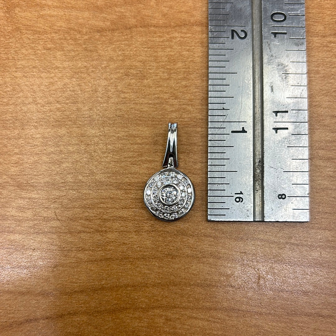 Ladies White Gold Pendant 14k 5.5 Grams Approx. 28 Diamonds Approx. .45 Total Carat weight